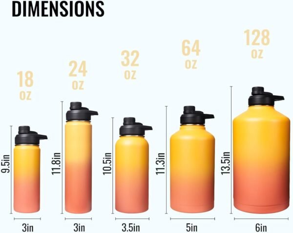 Fijinhom 24 oz Insulated Water Bottle with Handle, 304 Stainless Steel Water Bottles with Wide Mouth, Double Wall Vacuum Sports Water Bottle, BPA Free, Keep Cold and Hot, Black