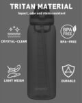 Opard 30oz/32oz Sports Water Bottle with Leak Proof Flip Top Lid BPA Free Tritan Reusable Plastic for Gym and Outdoor, Travel Water Bottle with Straw