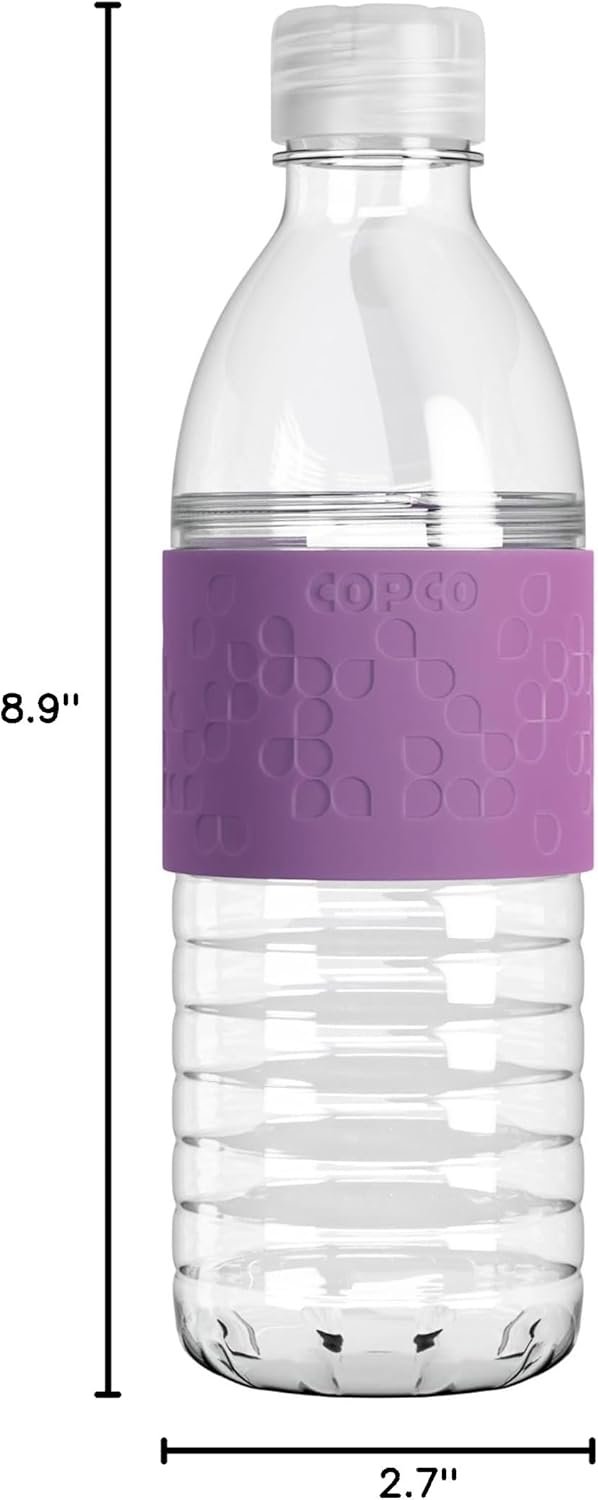 Copco Hydra Water Bottle with Spill-Resistant Lid, 16.9 oz - Reusable Tritan Non-Slip Sleeve, Twist-Open Body - BPA-Free, Leak-Proof, Durable & Portable for Gym, Office, School (Gray)