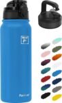 Fanhaw 20 Oz Insulated Stainless Steel Vacuum Water Bottle with Anti-Dust Pop-Open Lid - For Kids, Women, Men | Leak & Sweat Proof (Green Blue)