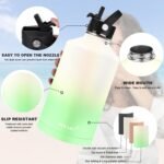 Water Bottle Insulated 32oz 40oz 64oz 128oz Straw Lid Spout Lid & 3 Lids, Leak Proof, Vacuum Insulated,Stainless Steel Water Bottle Wide Mouth for Sports, Gym or Office