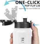 Fanhaw 20 Oz Insulated Stainless Steel Vacuum Water Bottle with Anti-Dust Pop-Open Lid - For Kids, Women, Men | Leak & Sweat Proof (Green Blue)