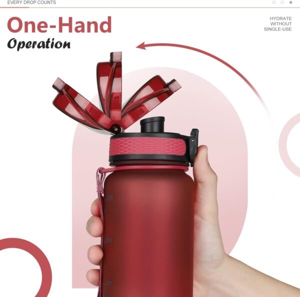 Opard 30oz/32oz Sports Water Bottle with Leak Proof Flip Top Lid BPA Free Tritan Reusable Plastic for Gym and Outdoor, Travel Water Bottle with Straw