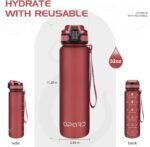 Opard 30oz/32oz Sports Water Bottle with Leak Proof Flip Top Lid BPA Free Tritan Reusable Plastic for Gym and Outdoor, Travel Water Bottle with Straw