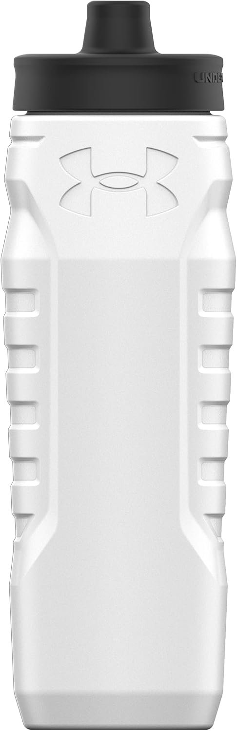 Under Armour Squeeze Water Bottles, 32 oz Water Bottles, Sideline Sports Water Bottle with Quick-Shot Lid, Quick & Easy Hydration, Gym Water Bottles, Squeeze Bottle, 1 32oz Bottle