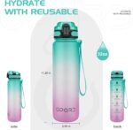 Opard 30oz/32oz Sports Water Bottle with Leak Proof Flip Top Lid BPA Free Tritan Reusable Plastic for Gym and Outdoor, Travel Water Bottle with Straw