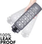 Hyeta 32 oz Water Bottles with Times to Drink and Straw, Motivational Water Bottle with Time Marker, Leakproof, Drinking Sports Water Bottle for Fitness, Gym and Outdoor
