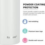 Fanhaw 20 Oz Stainless Steel Insulated Sports Water Bottles with Straw for Kids, Men and Women (Black)