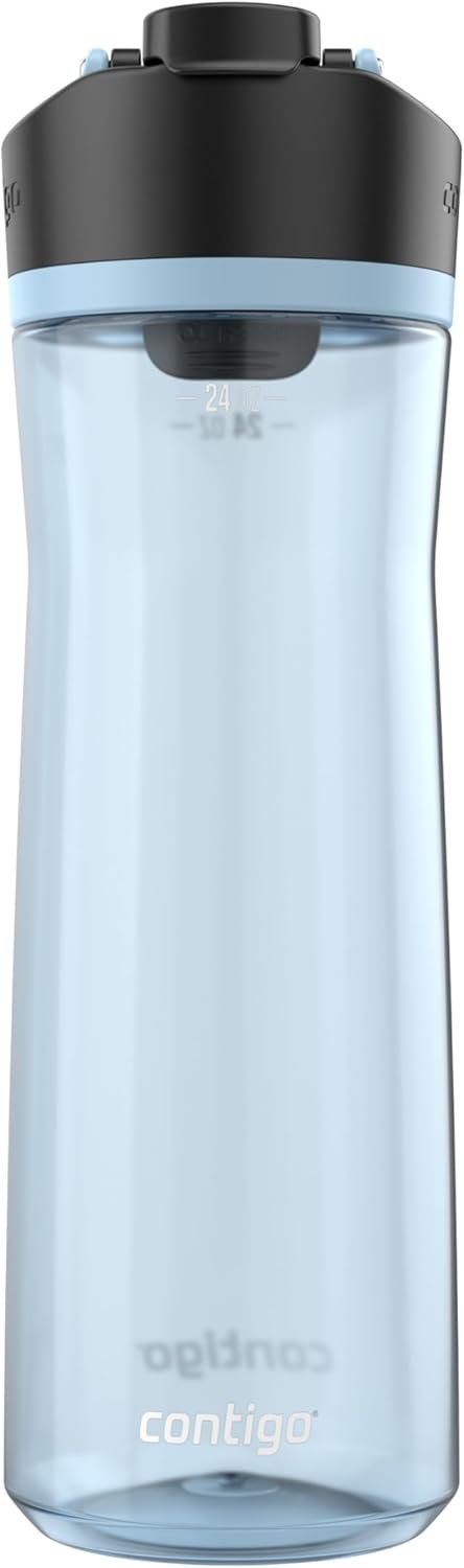 Contigo AUTOSEAL Cortland 24oz Water Bottle BPA-Free Plastic Spill Leak-Proof Lid and Carry Handle Dishwasher Safe Spirulina