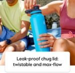 ThermoFlask Bottle with Spout Lid - Stainless Steel Water Bottles with Double-Wall Insulation & BPA-Free Spout Lids - Leak-Proof Reusable Bottles & Lids - 24 oz, Mayan Blue/Black (2 Pack)