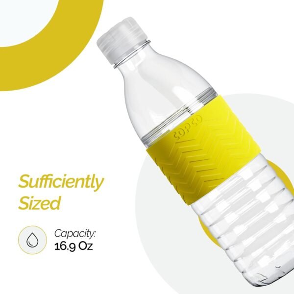 Copco Hydra Water Bottle with Spill-Resistant Lid, 16.9 oz - Reusable Tritan Non-Slip Sleeve, Twist-Open Body - BPA-Free, Leak-Proof, Durable & Portable for Gym, Office, School (Gray)