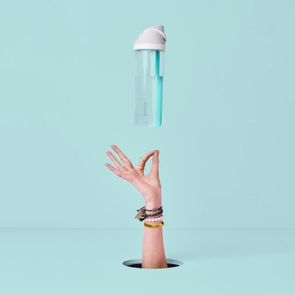 Owala FreeSip Clear Tritan Plastic Water Bottle with Straw, BPA-Free Sports Water Bottle, Great for Travel, 25 Oz, Very, Very Dark