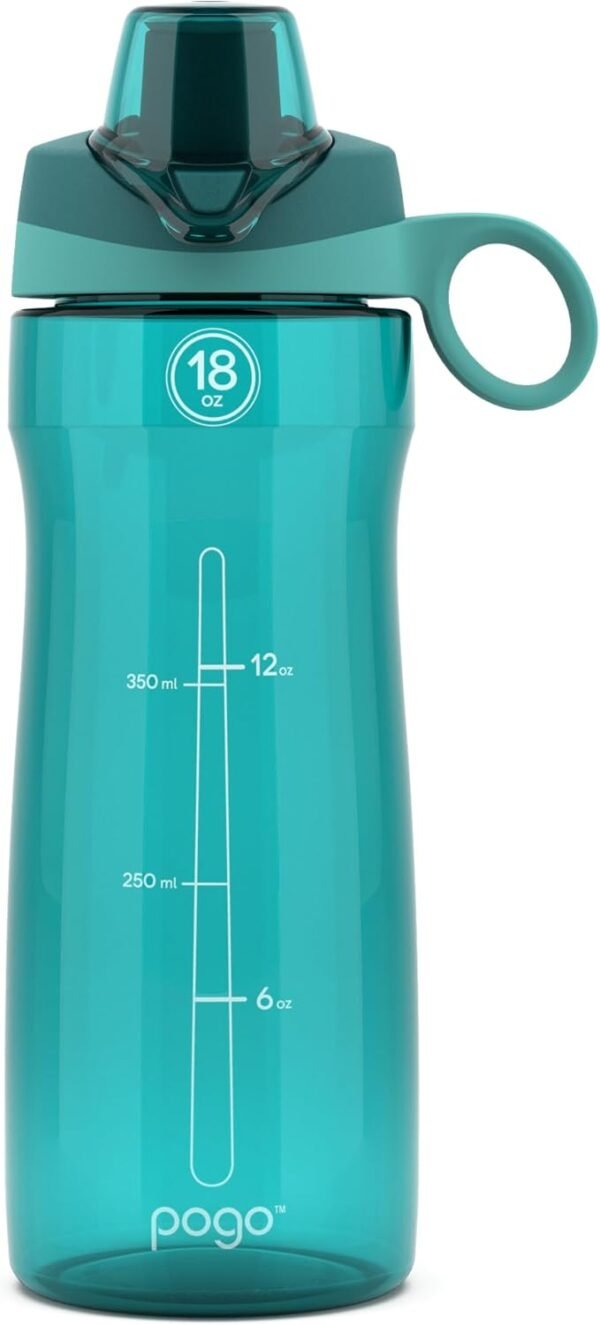 Pogo Plastic Water Bottle with Chug Lid and Carry Handle, Reusable, BPA Free, Dishwasher Safe, Perfect for Travel, School, Outdoors, and Gym | 18oz, 32oz, 40oz, 64oz