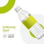 Copco Hydra Water Bottle with Spill-Resistant Lid, 16.9 oz - Reusable Tritan Non-Slip Sleeve, Twist-Open Body - BPA-Free, Leak-Proof, Durable & Portable for Gym, Office, School (Gray)