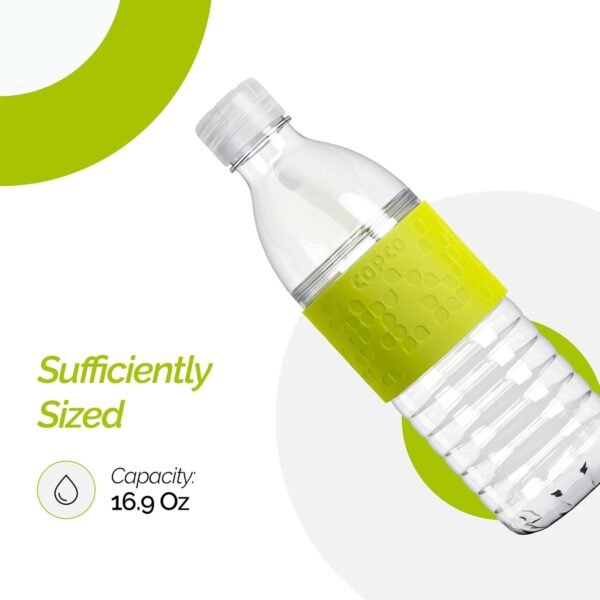 Copco Hydra Water Bottle with Spill-Resistant Lid, 16.9 oz - Reusable Tritan Non-Slip Sleeve, Twist-Open Body - BPA-Free, Leak-Proof, Durable & Portable for Gym, Office, School (Gray)