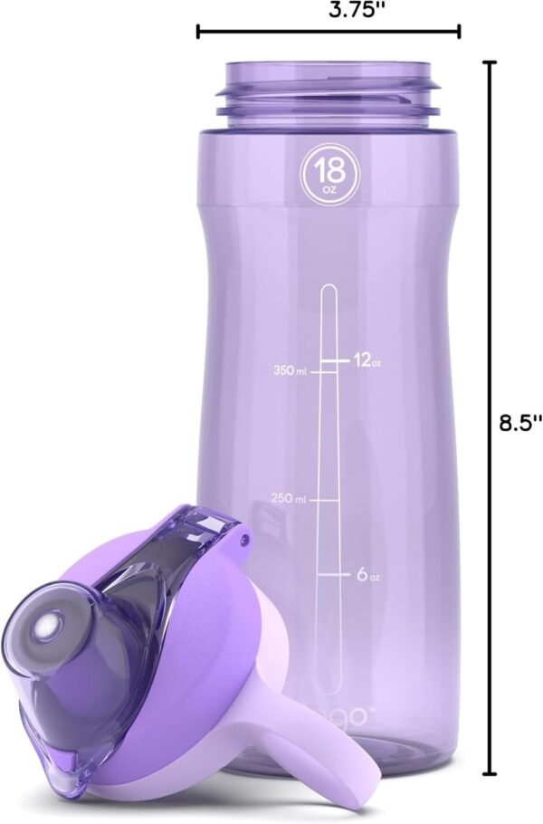 Pogo Plastic Water Bottle with Chug Lid and Carry Handle, Reusable, BPA Free, Dishwasher Safe, Perfect for Travel, School, Outdoors, and Gym | 18oz, 32oz, 40oz, 64oz