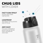 Fanhaw 20 Oz Insulated Stainless Steel Vacuum Water Bottle with Anti-Dust Pop-Open Lid - For Kids, Women, Men | Leak & Sweat Proof (Green Blue)