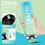 QLUR Water Bottle with Straw, 32oz Motivational Water Bottles with Time Marker to Drink, Tritan BPA Free, 1L Sports Water Bottle with Carry Strap LeakProof for Women Gym Fitness Outdoor (1 Pack)