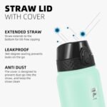 Fanhaw 20 Oz Stainless Steel Insulated Sports Water Bottles with Straw for Kids, Men and Women (Black)