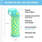 THERMOS FUNTAINER 16 Ounce Stainless Steel Vacuum Insulated Bottle with Wide Spout Lid, Galaxy Teal