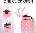 Hyeta 32 oz Water Bottles with Times to Drink and Straw, Motivational Water Bottle with Time Marker, Leakproof, Drinking Sports Water Bottle for Fitness, Gym and Outdoor