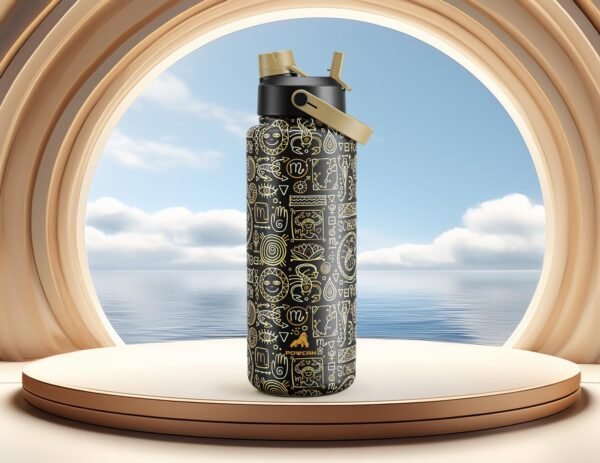 POWCAN 26 oz Insulated Water Bottle with 2-in-1 Straw and Spout Lid, Keep Cold 24H, Leak-Proof, Fits in Car Cup Holder, Stainless Steel Water Bottle for Sports, Travel, and School (Cotton Candy)