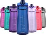 Pogo Plastic Water Bottle with Chug Lid and Carry Handle, Reusable, BPA Free, Dishwasher Safe, Perfect for Travel, School, Outdoors, and Gym | 18oz, 32oz, 40oz, 64oz