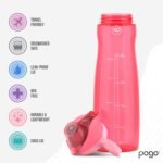 Pogo Plastic Water Bottle with Chug Lid and Carry Handle, Reusable, BPA Free, Dishwasher Safe, Perfect for Travel, School, Outdoors, and Gym | 18oz, 32oz, 40oz, 64oz