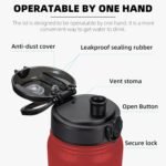 Fanhaw 20 Oz Insulated Stainless Steel Vacuum Water Bottle with Anti-Dust Pop-Open Lid - For Kids, Women, Men | Leak & Sweat Proof (Green Blue)