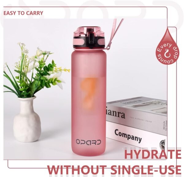 Opard 30oz/32oz Sports Water Bottle with Leak Proof Flip Top Lid BPA Free Tritan Reusable Plastic for Gym and Outdoor, Travel Water Bottle with Straw