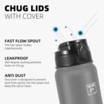Fanhaw 20 Oz Insulated Stainless Steel Vacuum Water Bottle with Anti-Dust Pop-Open Lid - For Kids, Women, Men | Leak & Sweat Proof (Green Blue)