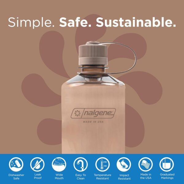 Nalgene Leak Proof Tritan BPA-Free Water Bottle - 32 oz Narrow Mouth - Made in the USA for Outdoor Use & Daily Hydration (Amethyst)