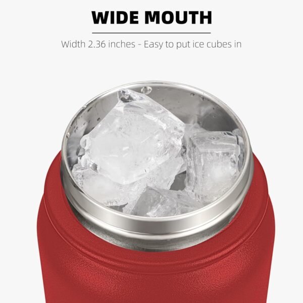 Fanhaw 20 Oz Insulated Stainless Steel Vacuum Water Bottle with Anti-Dust Pop-Open Lid - For Kids, Women, Men | Leak & Sweat Proof (Green Blue)