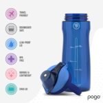 Pogo Plastic Water Bottle with Chug Lid and Carry Handle, Reusable, BPA Free, Dishwasher Safe, Perfect for Travel, School, Outdoors, and Gym | 18oz, 32oz, 40oz, 64oz