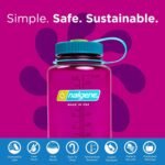 Nalgene Sustain Tritan BPA-Free Water Bottle Made with Material Derived From 50% Plastic Waste (using ISCC certified mass balance), 32 OZ, Wide Mouth