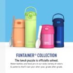 THERMOS FUNTAINER 16 Ounce Stainless Steel Vacuum Insulated Bottle with Wide Spout Lid, Galaxy Teal
