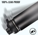 Fijinhom 24 oz Insulated Water Bottle with Handle, 304 Stainless Steel Water Bottles with Wide Mouth, Double Wall Vacuum Sports Water Bottle, BPA Free, Keep Cold and Hot, Black