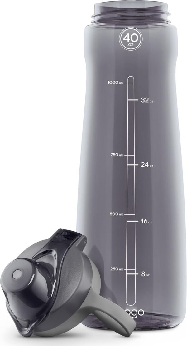 Pogo Plastic Water Bottle with Chug Lid and Carry Handle, Reusable, BPA Free, Dishwasher Safe, Perfect for Travel, School, Outdoors, and Gym | 18oz, 32oz, 40oz, 64oz