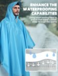 ANYOO Hooded Rain Poncho for Adults Waterproof Lightweight Rain Coat for Men Women Reusable Rain Jacket for Emergency Outdoor