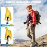 ANYOO Hooded Rain Poncho for Adults Waterproof Lightweight Rain Coat for Men Women Reusable Rain Jacket for Emergency Outdoor