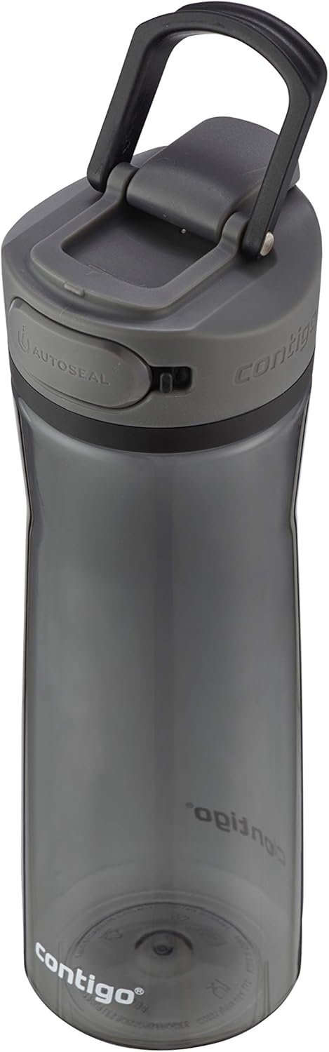 Contigo AUTOSEAL Cortland 24oz Water Bottle BPA-Free Plastic Spill Leak-Proof Lid and Carry Handle Dishwasher Safe Spirulina