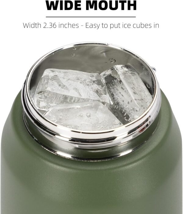 Fanhaw 20 Oz Stainless Steel Insulated Sports Water Bottles with Straw for Kids, Men and Women (Black)