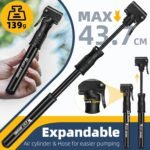 Bicycle Pump Mini Bike Pump - Aluminum Alloy Cycle Pump for Presta & Schrader Valve, Portable Lightweight Bike Tyre Pump Fast Tyre Inflation Mini Air Pump for Mountain Road Bike Ball Pump