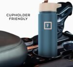 IRON °FLASK Camping & Hiking Hydration Flask with 3 Lids - Stainless Steel, Double Walled & Vacuum Insulated Water Bottle - Leak Proof & BPA Free (Midnight Black, Straw - 40 oz)