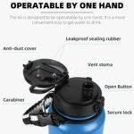 Fanhaw 20 Oz Insulated Stainless Steel Vacuum Water Bottle with Anti-Dust Pop-Open Lid - For Kids, Women, Men | Leak & Sweat Proof (Green Blue)