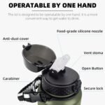 Fanhaw 20 Oz Stainless Steel Insulated Sports Water Bottles with Straw for Kids, Men and Women (Black)