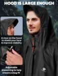 ANYOO Hooded Rain Poncho for Adults Waterproof Lightweight Rain Coat for Men Women Reusable Rain Jacket for Emergency Outdoor