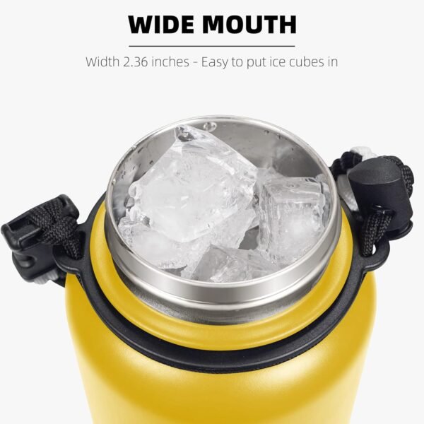 Fanhaw 20 Oz Stainless Steel Insulated Sports Water Bottles with Straw for Kids, Men and Women (Black)