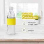 Copco Hydra Water Bottle with Spill-Resistant Lid, 16.9 oz - Reusable Tritan Non-Slip Sleeve, Twist-Open Body - BPA-Free, Leak-Proof, Durable & Portable for Gym, Office, School (Gray)