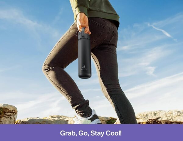 POWCAN 26 oz Insulated Water Bottle with 2-in-1 Straw and Spout Lid, Keep Cold 24H, Leak-Proof, Fits in Car Cup Holder, Stainless Steel Water Bottle for Sports, Travel, and School (Cotton Candy)